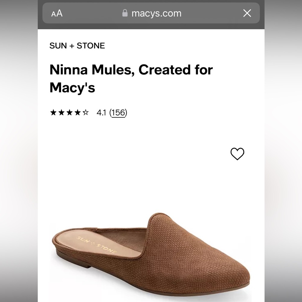 Sun + Stone Ninna Mules in Taupe Cognac Snakeskin by Macy’s